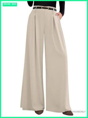 Wide Leg Dress Pants High Waisted Flowy Palazzo Trousers